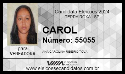 Candidato CAROL 2024 - TERRA ROXA - Eleições