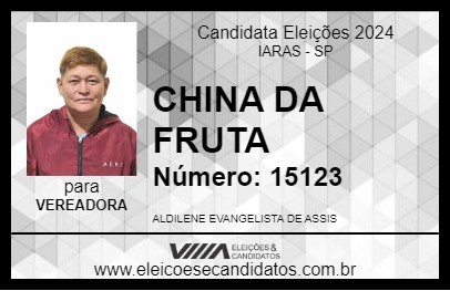 Candidato CHINA DA FRUTA 2024 - IARAS - Eleições