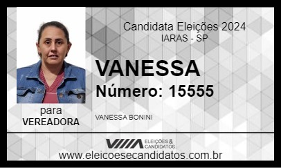 Candidato VANESSA 2024 - IARAS - Eleições