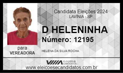 Candidato D HELENINHA 2024 - LAVÍNIA - Eleições