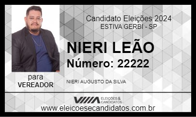 Candidato NIERI LEÃO 2024 - ESTIVA GERBI - Eleições