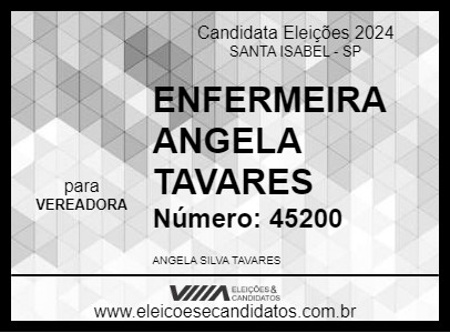 Candidato ENFERMEIRA ANGELA TAVARES 2024 - SANTA ISABEL - Eleições