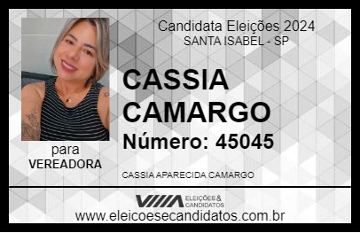 Candidato CASSIA CAMARGO 2024 - SANTA ISABEL - Eleições