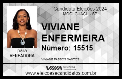 Candidato VIVIANE ENFERMEIRA 2024 - MOGI GUAÇU - Eleições