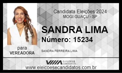 Candidato SANDRA LIMA 2024 - MOGI GUAÇU - Eleições