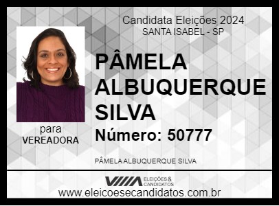 Candidato PÂMELA PLUMARI 2024 - SANTA ISABEL - Eleições