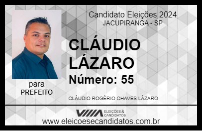 Candidato CLÁUDIO LÁZARO 2024 - JACUPIRANGA - Eleições