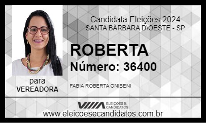 Candidato ROBERTA 2024 - SANTA BÁRBARA D\OESTE - Eleições