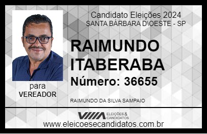 Candidato RAIMUNDO ITABERABA 2024 - SANTA BÁRBARA D\OESTE - Eleições