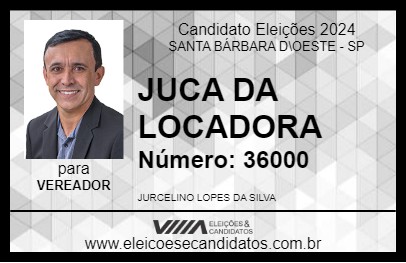 Candidato JUCA DA LOCADORA 2024 - SANTA BÁRBARA D\OESTE - Eleições