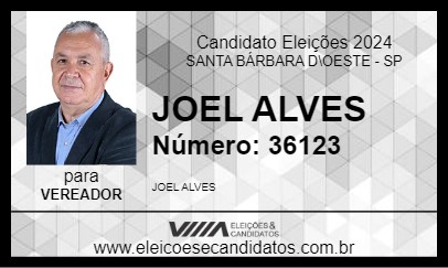 Candidato JOEL ALVES 2024 - SANTA BÁRBARA D\OESTE - Eleições