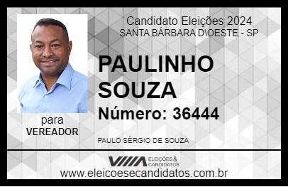 Candidato PAULINHO SOUZA 2024 - SANTA BÁRBARA D\OESTE - Eleições