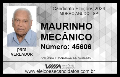 Candidato MAURINHO MECÂNICO 2024 - MORRO AGUDO - Eleições