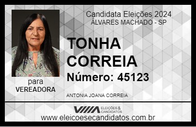 Candidato TONHA CORREIA 2024 - ÁLVARES MACHADO - Eleições