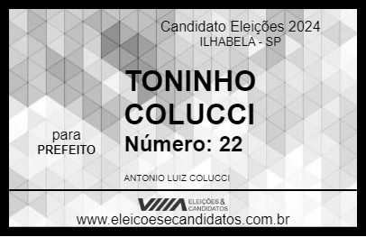 Candidato TONINHO COLUCCI 2024 - ILHABELA - Eleições