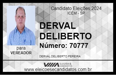 Candidato DERVAL DELIBERTO 2024 - ICÉM - Eleições