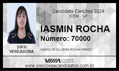 Candidato IASMIN ROCHA 2024 - ICÉM - Eleições