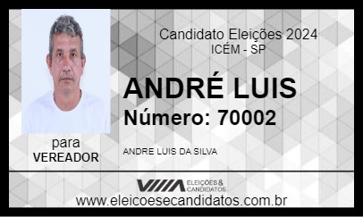 Candidato ANDRÉ LUIS 2024 - ICÉM - Eleições