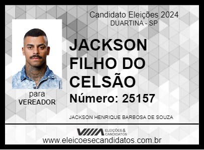 Candidato JACKSON FILHO DO CELSÃO  2024 - DUARTINA - Eleições