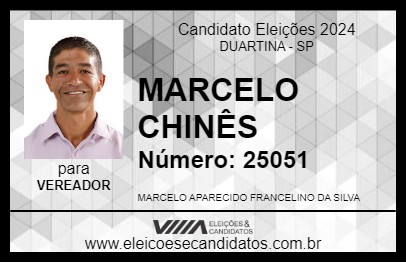 Candidato MARCELO CHINÊS 2024 - DUARTINA - Eleições