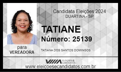 Candidato TATIANE 2024 - DUARTINA - Eleições