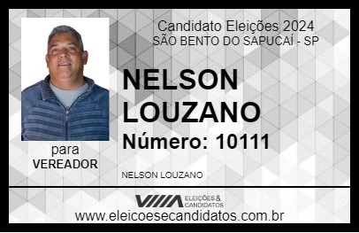 Candidato NELSON LOUZANO 2024 - SÃO BENTO DO SAPUCAÍ - Eleições