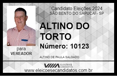 Candidato ALTINO DO TORTO 2024 - SÃO BENTO DO SAPUCAÍ - Eleições