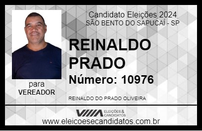 Candidato REINALDO PRADO 2024 - SÃO BENTO DO SAPUCAÍ - Eleições