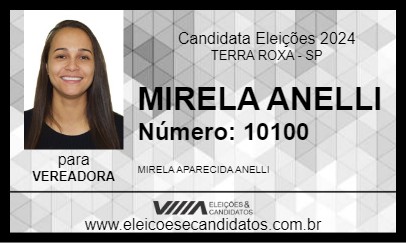 Candidato MIRELA ANELLI 2024 - TERRA ROXA - Eleições