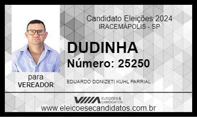 Candidato DUDINHA 2024 - IRACEMÁPOLIS - Eleições