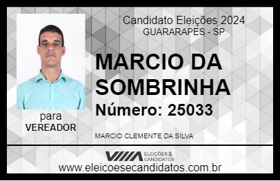 Candidato MARCIO DA SOMBRINHA 2024 - GUARARAPES - Eleições