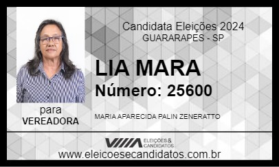 Candidato LIA MARA 2024 - GUARARAPES - Eleições