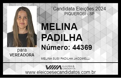 Candidato MELINA PADILHA 2024 - PIQUEROBI - Eleições