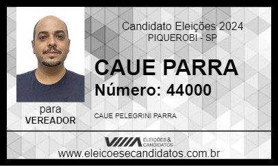 Candidato CAUE PARRA 2024 - PIQUEROBI - Eleições