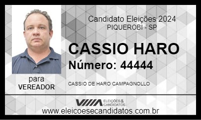 Candidato CASSIO HARO 2024 - PIQUEROBI - Eleições