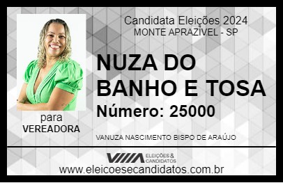 Candidato NUZA DO BANHO E TOSA 2024 - MONTE APRAZÍVEL - Eleições