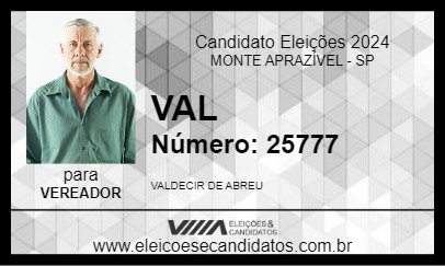 Candidato VAL 2024 - MONTE APRAZÍVEL - Eleições