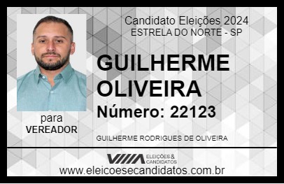 Candidato GUILHERME OLIVEIRA 2024 - ESTRELA DO NORTE - Eleições