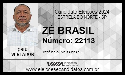 Candidato ZÉ BRASIL 2024 - ESTRELA DO NORTE - Eleições