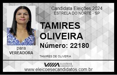 Candidato TAMIRES OLIVEIRA 2024 - ESTRELA DO NORTE - Eleições