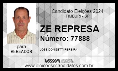 Candidato ZE REPRESA 2024 - TIMBURI - Eleições