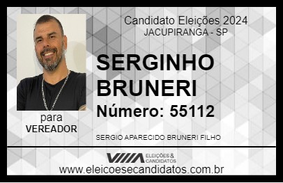 Candidato SERGINHO BRUNERI 2024 - JACUPIRANGA - Eleições