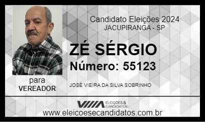 Candidato ZÉ SÉRGIO 2024 - JACUPIRANGA - Eleições