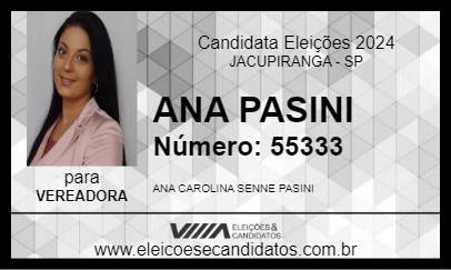 Candidato ANA PASINI 2024 - JACUPIRANGA - Eleições