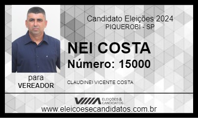 Candidato NEI COSTA 2024 - PIQUEROBI - Eleições