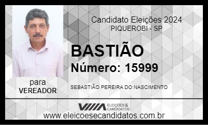 Candidato BASTIÃO 2024 - PIQUEROBI - Eleições