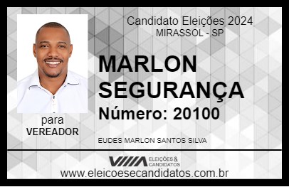 Candidato MARLON SEGURANÇA 2024 - MIRASSOL - Eleições