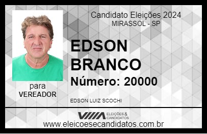 Candidato EDSON BRANCO 2024 - MIRASSOL - Eleições