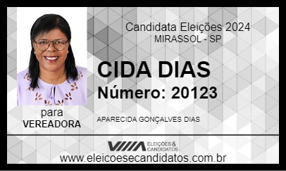 Candidato CIDA DIAS 2024 - MIRASSOL - Eleições