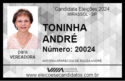 Candidato TONINHA ANDRÉ 2024 - MIRASSOL - Eleições